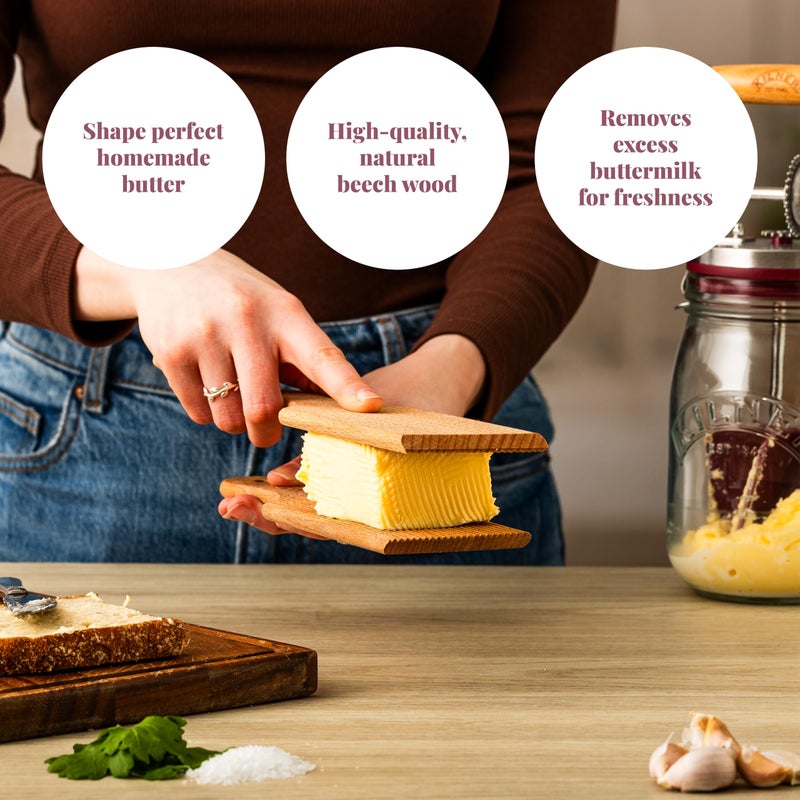 Kilner Beech Wood Butter Paddles | Set of 2 - Image 5